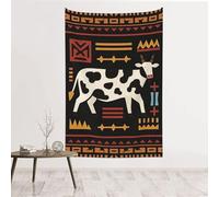 JKASDTRP Tapisserie en velours pêche 152,4 x 101,6 cm, sans dommage, à suspendre au mur, toile de fond douce et durable, affiche pour décoration murale pour maison, fête, imprimé vache aztèque