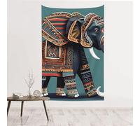 JKASDTRP Tapisserie en velours pêche 152,4 x 101,6 cm, sans dommage, à suspendre au mur, toile de fond douce et durable, décoration murale pour maison, fête, motif éléphant aztèque, art à suspendre