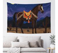 JKASDTRP Tapisserie en velours pêche 152,4 x 101,6 cm, sans dommage, à suspendre au mur, toile de fond douce et durable, affiche pour décoration murale pour maison, fête, style nation aztèque, cheval