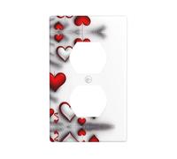 JKDGOJ Arbre à aiguilles de pin plein d'amour - Panneau mural double prise - Couvercle d'alimentation domestique durable pour prises et interrupteurs décoratifs