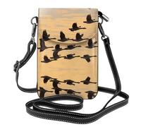 JKDGOJ Autumn Geese Flying South Prints Sac à bandoulière pour téléphone portable, petit portefeuille pour femme, un cadeau pratique adapté pour les sorties, l'exercice et le shopping