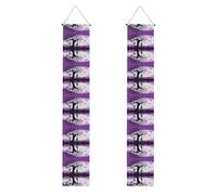 JKDGOJ Bannière murale à suspendre avec image effrayante de style gothique violet et noir pour remise de diplôme, porche, convient pour l'intérieur et l'extérieur 30,5 x 200,3 m