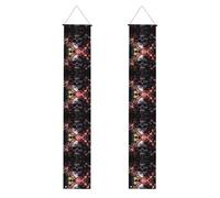 JKDGOJ Bannière murale à suspendre avec motif de fleur squelette et rose, convient pour une utilisation en intérieur et en extérieur 30,5 x 200,3 m