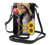 JKDGOJ Beau sac à bandoulière noir imprimé fille, sac pour téléphone portable, petit portefeuille pour femme, un cadeau pratique adapté pour les sorties, l'exercice et le shopping