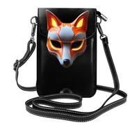 JKDGOJ Burning Fox Mask Prints Sac à bandoulière pour téléphone portable, petit portefeuille pour femme, un cadeau pratique adapté pour les sorties, l'exercice et le shopping