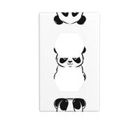 JKDGOJ Croquis d'un panda imprime panneau mural double prise domestique couvercle d'alimentation durable pour prises et interrupteurs décoratifs