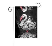 JKDGOJ Drapeau de jardin avec image abstraite flamant rose - Convient pour toutes les saisons - 30,5 x 45,7 cm