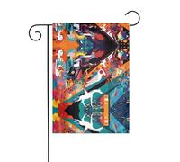 JKDGOJ Drapeau de jardin avec image aquarelle étrange - Convient pour toutes les saisons - 30,5 x 45,7 cm