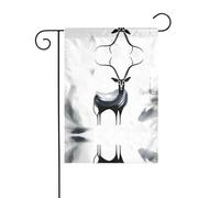 JKDGOJ Drapeau de jardin avec image d'antilope étrange - Convient pour toutes les saisons - 30,5 x 45,7 cm
