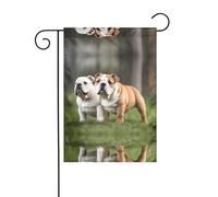 JKDGOJ Drapeau de jardin avec image de bouledogues anglais - Convient pour toutes les saisons - 30,5 x 45,7 cm