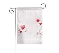 JKDGOJ Drapeau de jardin avec motif bois et œufs d'amour - Convient pour toutes les saisons - 30,5 x 45,7 cm