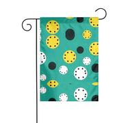 JKDGOJ Drapeau de jardin avec motif cercle à pois, convient pour toutes les saisons, 30,5 x 45,7 cm