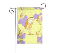 JKDGOJ Drapeau de jardin en forme de chouette debout pour toutes les saisons 30,5 x 45,7 cm