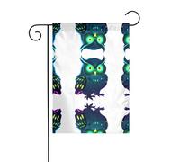 JKDGOJ Drapeau de jardin en forme de chouette fluo pour toutes les saisons 30,5 x 45,7 cm
