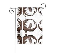 JKDGOJ Drapeau de jardin en forme de chouette sous le ciel étoilé - Convient pour toutes les saisons - 30,5 x 45,7 cm