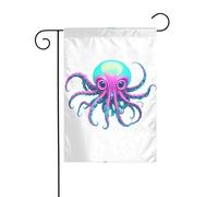 JKDGOJ Drapeau de jardin Neon Kraken Core Image Drapeau extérieur Convient pour toutes les saisons 30,5 x 45,7 cm