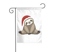 JKDGOJ Drapeau de jardin super mignon en forme de paresseux de Noël - Convient pour toutes les saisons - 30,5 x 45,7 cm