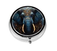 JKDGOJ Eerie Mini Pilulier Rond Motif Éléphant avec 3 Compartiments pour Pilulier Rangement et Voyage Portable
