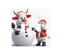 JKDGOJ Embrace Christmas Bonhomme de neige Panneau mural décoratif 11,4 x 11,4 cm adapté aux prises qui ne sont pas facilement endommagées
