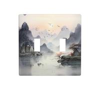 JKDGOJ fig. image de paysage enchanteur Panneau mural décoratif 11,4 x 11,4 cm adapté aux prises qui ne sont pas facilement endommagées