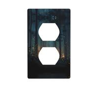 JKDGOJ Fireflies in the Forest Prints Panneau mural double prise pour prise électrique domestique durable pour prises et interrupteurs décoratifs