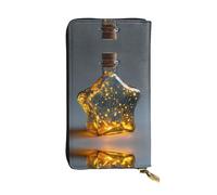 JKDGOJ Fireflies in the stars Prints Portefeuille long en cuir pour femme Grande capacité avec fermeture éclair