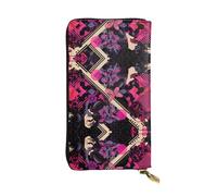 JKDGOJ Floristry Prints Portefeuille long en cuir pour femme Grande capacité avec fermeture éclair