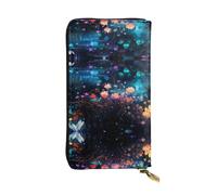 JKDGOJ Flowers at the River Prints Portefeuille long en cuir pour femme Grande capacité avec fermeture éclair