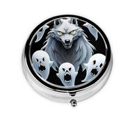 JKDGOJ Ghost Leader Mini boîte à pilules ronde avec 3 compartiments pour le rangement des pilules et le voyage portable