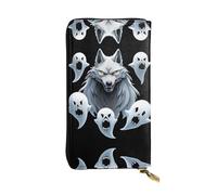 JKDGOJ Ghost leader Prints Portefeuille long en cuir pour femme Grande capacité avec fermeture éclair