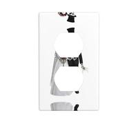 JKDGOJ Happy Skeleton Couple Imprimés Panneau mural double prise domestique Couvercle d'alimentation durable pour prises et interrupteurs décoratifs