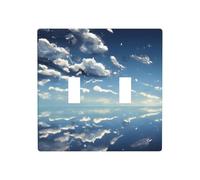 JKDGOJ Image ciel bleu et nuages blancs Panneau mural décoratif 11,4 x 11,4 cm adapté aux prises qui ne sont pas facilement endommagées