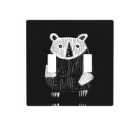 JKDGOJ Image croquis d'ours Panneau mural décoratif 11,4 x 11,4 cm adapté aux prises qui ne sont pas facilement endommagées