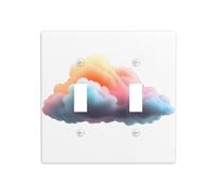 JKDGOJ Image de nuages colorés, panneau mural décoratif de 11,4 x 11,4 cm, adapté aux prises qui ne sont pas facilement endommagées