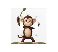 JKDGOJ Image de singe coquin, panneau mural décoratif 11,4 x 11,4 cm, adapté aux prises qui ne sont pas facilement endommagées