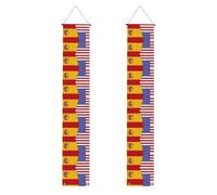 JKDGOJ Image du drapeau américain de l'Espagne - Bannière murale à suspendre pour remise de diplôme - Convient pour l'intérieur et l'extérieur - 30,5 x 200,3 m