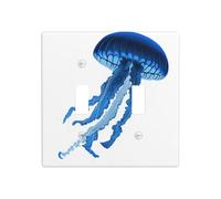 JKDGOJ Image méduse bleue Panneau mural décoratif 11,4 x 11,4 cm adapté aux prises qui ne sont pas facilement endommagées