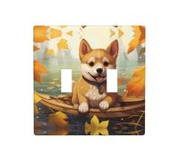JKDGOJ Image Shiba Inu Panneau mural décoratif 11,4 x 11,4 cm adapté aux prises qui ne sont pas facilement endommagées