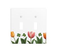 JKDGOJ Image Tulip Trifolium Panneau mural décoratif 11,4 x 11,4 cm adapté aux prises qui ne sont pas facilement endommagées