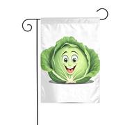 JKDGOJ Joli drapeau de jardin rond en forme de chou, convient pour toutes les saisons, 30,5 x 45,7 cm