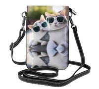 JKDGOJ Joli sac à bandoulière imprimé chat pour téléphone portable, petit portefeuille pour femme, un cadeau pratique adapté pour sortir, faire de l'exercice et faire du shopping