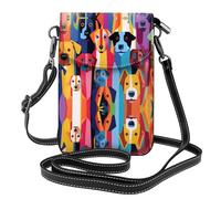JKDGOJ Le chien regardant. Sac à bandoulière, sac pour téléphone portable, petit portefeuille pour femme, un cadeau pratique adapté pour sortir, faire de l'exercice et faire du shopping