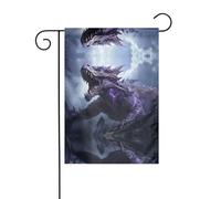 JKDGOJ Le dragon rugissant. Image Drapeau de jardin Drapeau de cour extérieur Convient pour toutes les saisons 30,5 x 45,7 cm