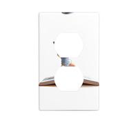 JKDGOJ Le garçon dans le livre imprime le panneau mural double prise domestique couvercle d'alimentation durable pour prises et interrupteurs décoratifs