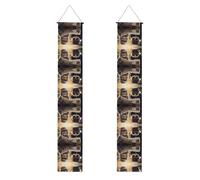 JKDGOJ Les deux chats cool. Bannière murale à suspendre pour remise de diplôme, porche, convient pour l'intérieur et l'extérieur 30,5 x 200,3 m