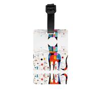 JKDGOJ Les étiquettes à bagages et étiquettes de sac de voyage à motif de chat étrange sont adaptées pour les hommes et les femmes pour éviter les bagages