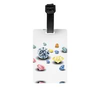 JKDGOJ Les étiquettes à bagages et étiquettes de sac de voyage à motif de diamants colorés sont adaptées pour les hommes et les femmes pour éviter les bagages