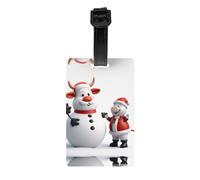JKDGOJ Les étiquettes de bagage et étiquettes de sac de voyage Embrace Christmas motif bonhomme de neige sont adaptées pour les hommes et les femmes pour éviter les bagages