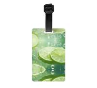 JKDGOJ Les étiquettes de bagage et étiquettes de sac de voyage Sweet and Fresh à motif citron vert conviennent aux hommes et aux femmes pour éviter les bagages