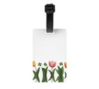 JKDGOJ Les étiquettes de bagage et les étiquettes de sac de voyage à motif tulipe trifolium sont adaptées pour les hommes et les femmes pour éviter les bagages
